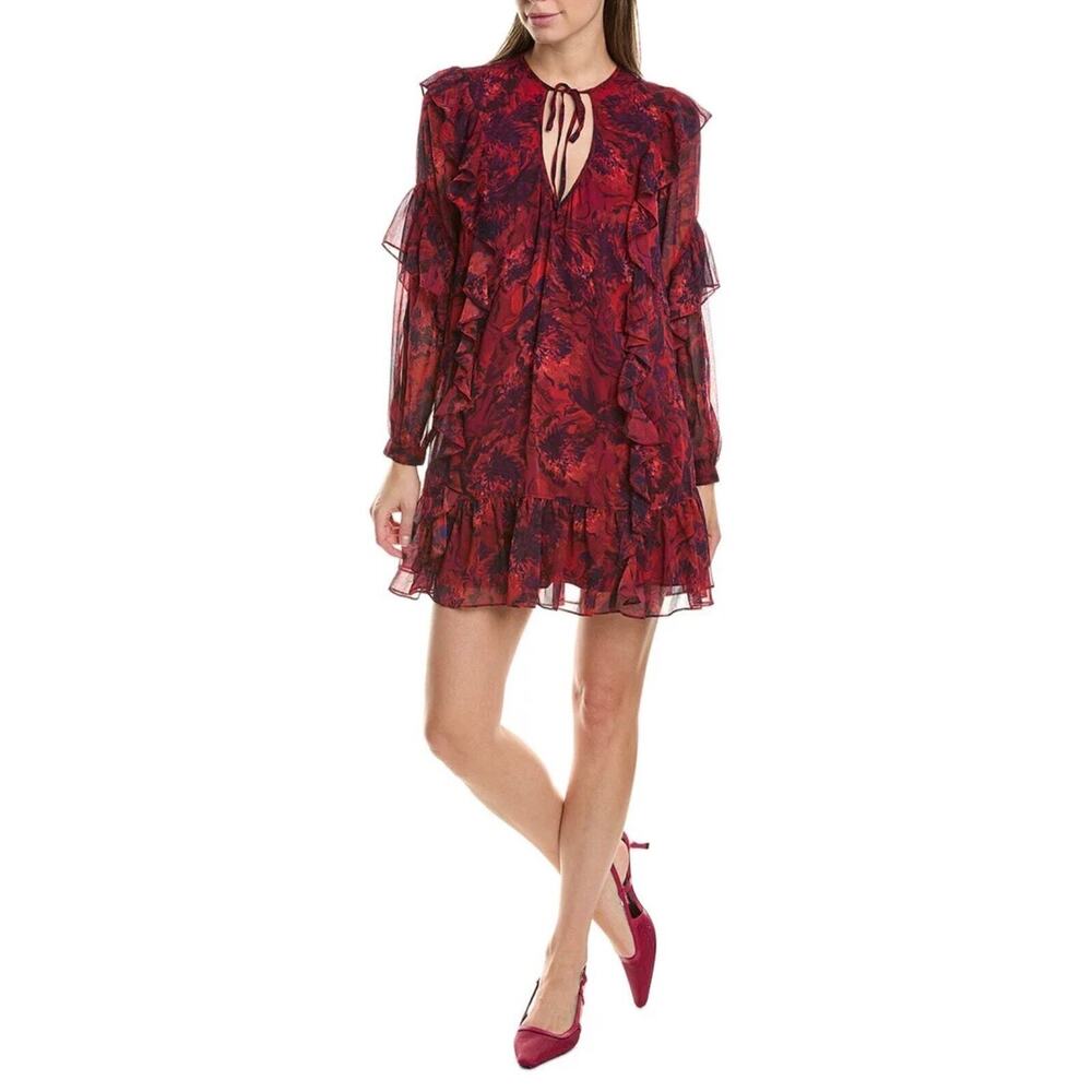 CINQ À SEPT Livie red multicolor Dress size 6 retail $395.O0 NWOT